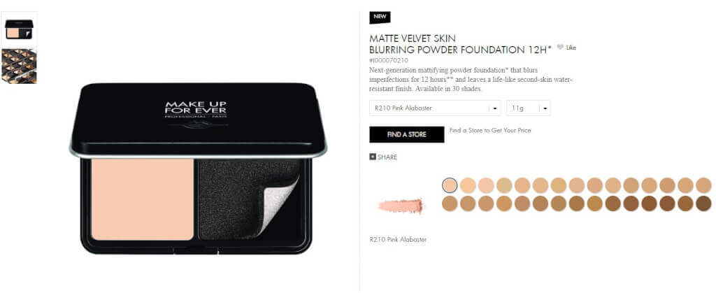 Matte Velvet Skin Blurring Powder Foundation Make Up For Ever